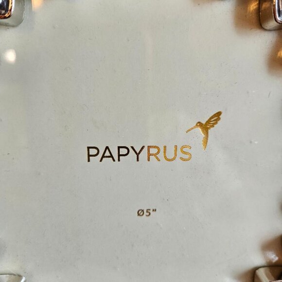 Papyrus 6" round picture frame with tear drop jewels on border. 4" opening. - Picture 4 of 4